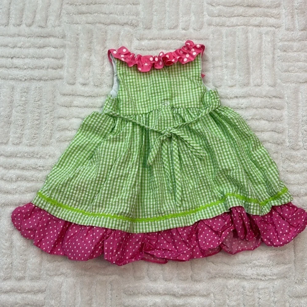 Rare Editions Gingham & Polka Dot Flamingo Summer Dress